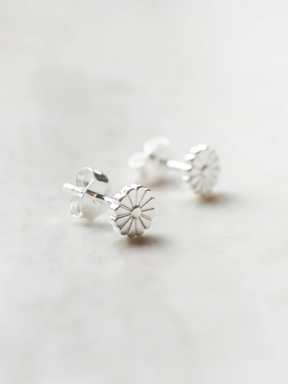 Daisy London Daisy Bloom Stud Earrings Sterling Silver, view 4