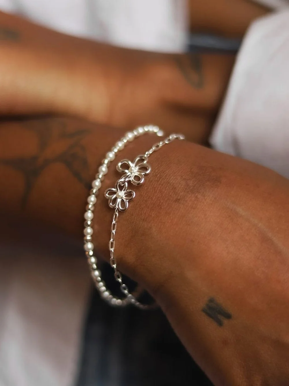 Daisy London Daisy Bow Bracelet Sterling Silver, view 2