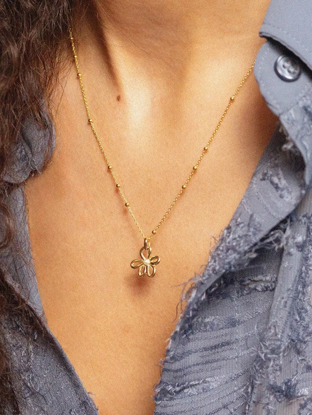 Daisy London Daisy Bow Layering Set 18ct Gold Plate, view 3