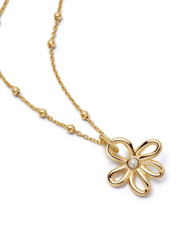 Daisy London Daisy Bow Pendant Necklace 18ct Gold Plate