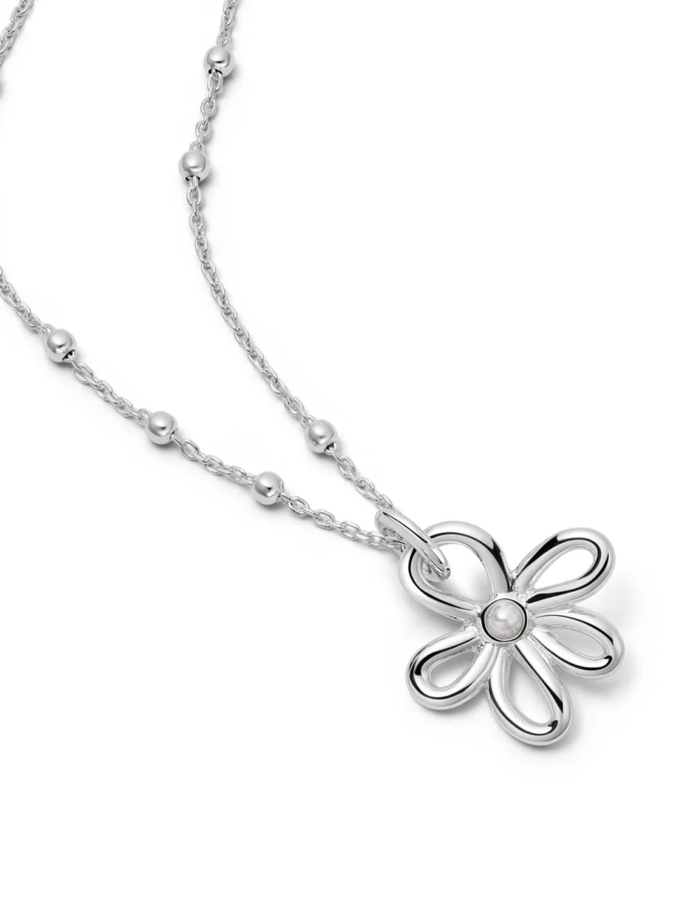 Daisy London Daisy Bow Pendant Necklace Sterling Silver