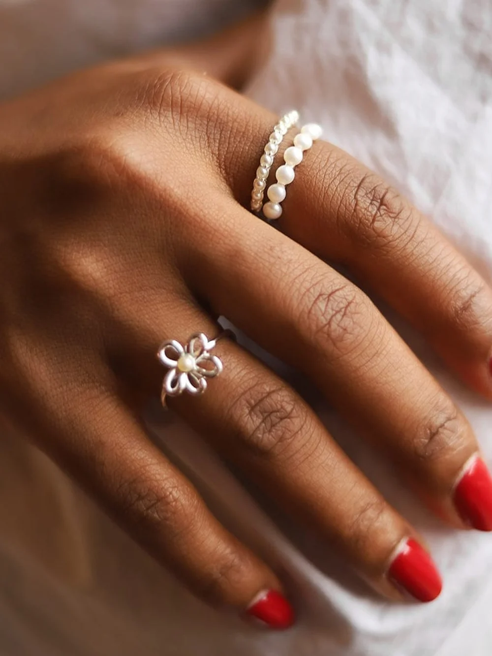 Daisy London Daisy Bow Ring Sterling Silver, view 3