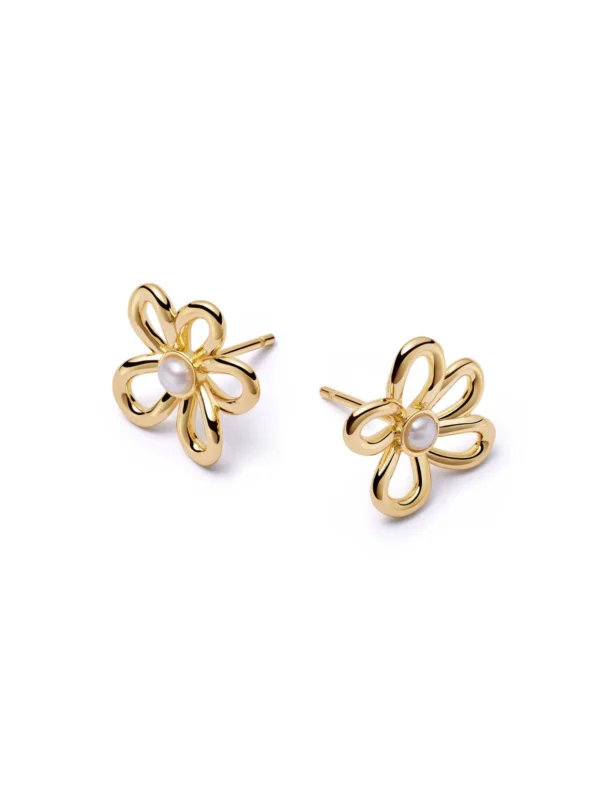 Daisy London Daisy Bow Stud Earrings 18ct Gold Plate