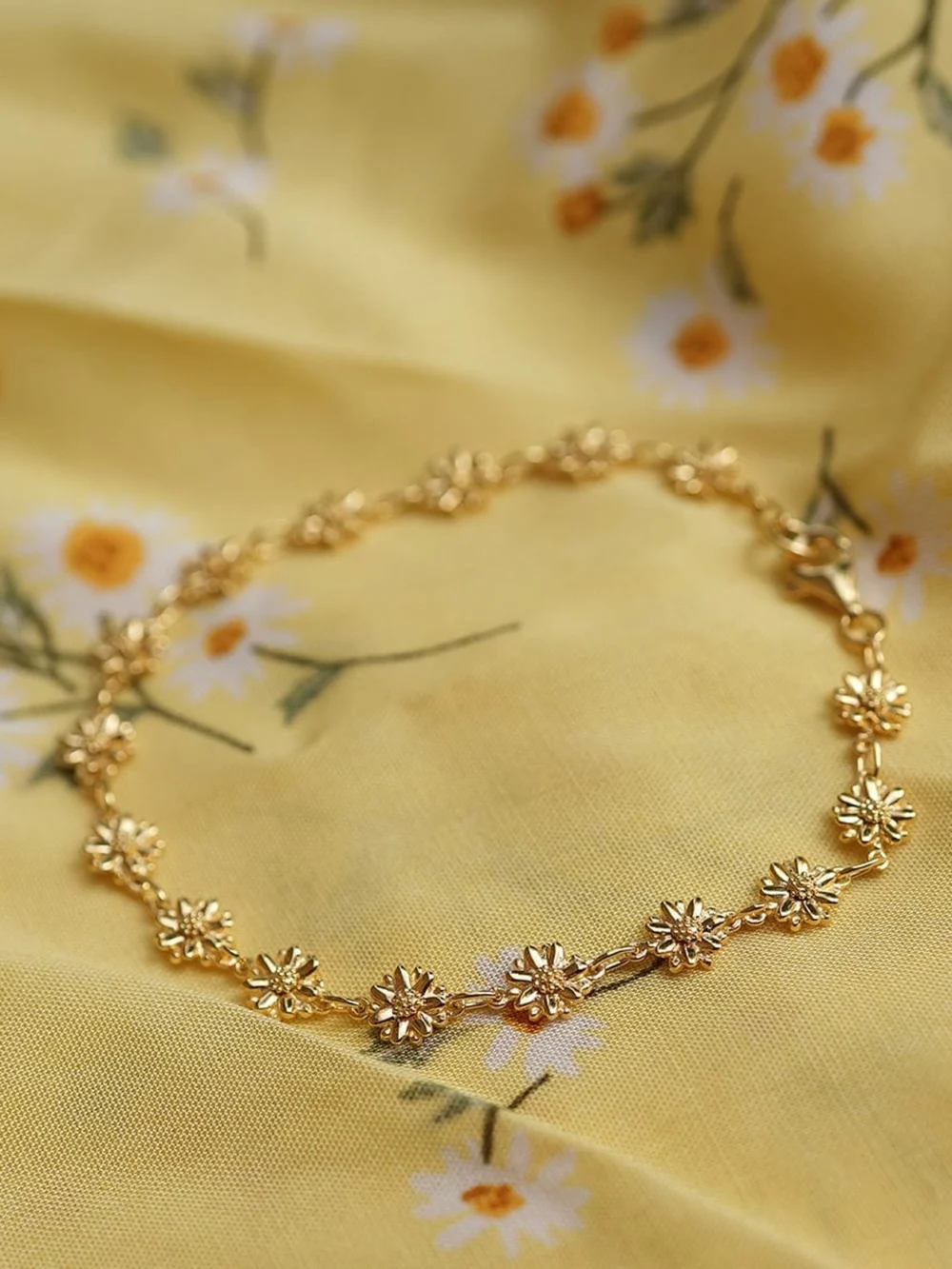 Daisy London Daisy Chain Bracelet 18ct Gold Plate, view 3