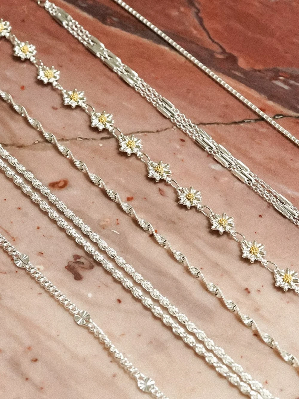 Daisy London Daisy Chain Bracelet Sterling Silver, view 3