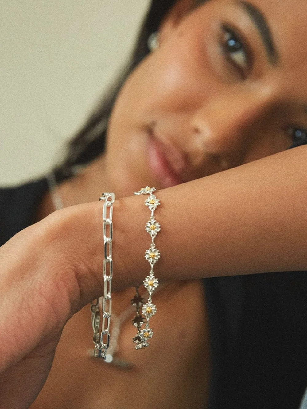 Daisy London Daisy Chain Bracelet Sterling Silver, view 4
