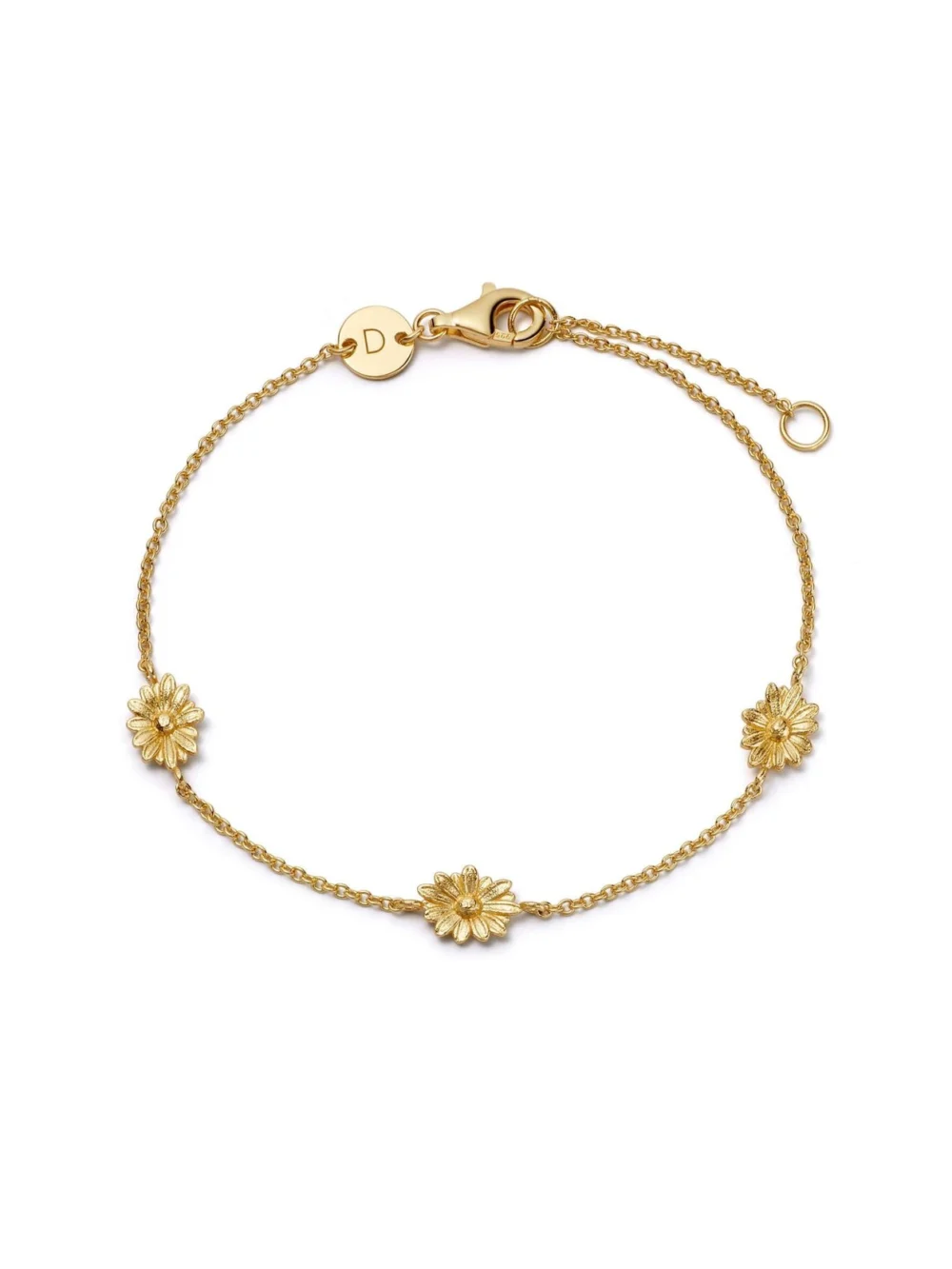 Daisy London Daisy Chain Flower Bracelet 18ct Gold Plate
