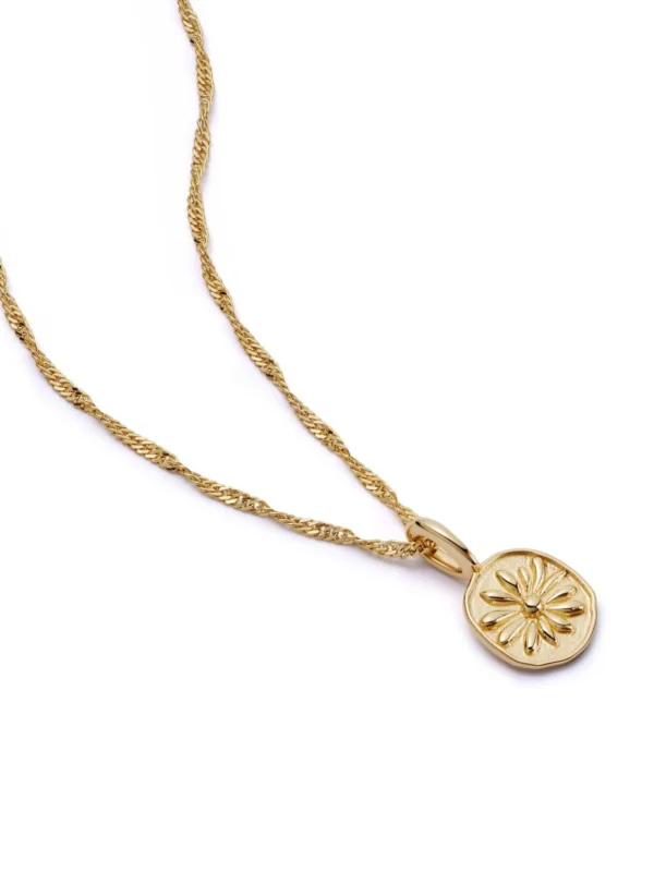 Daisy London Daisy Flower Necklace 18ct Gold Plate