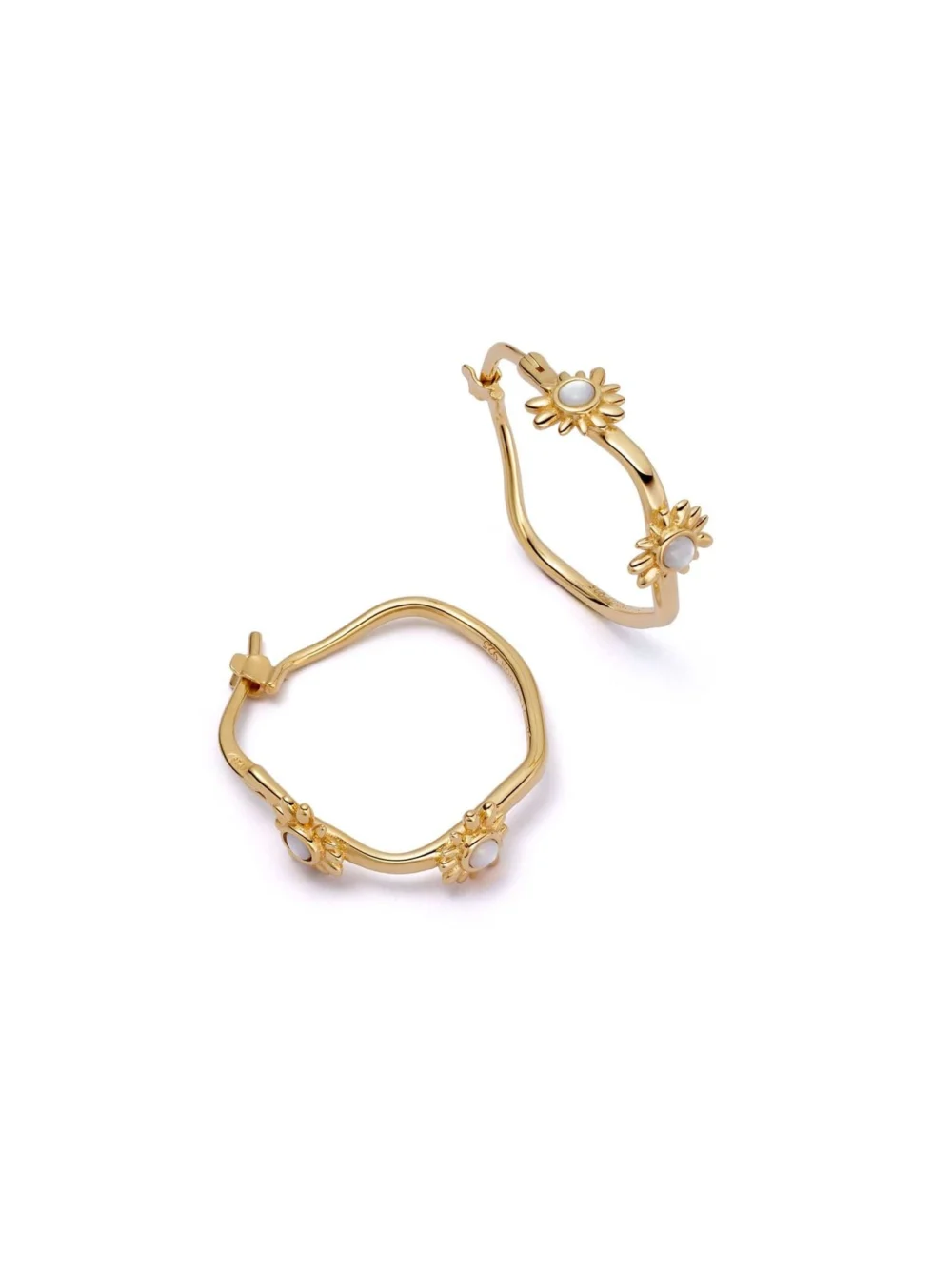 Daisy London Daisy Organic Mother of Pearl Hoop Earrings 18ct Gold Plate