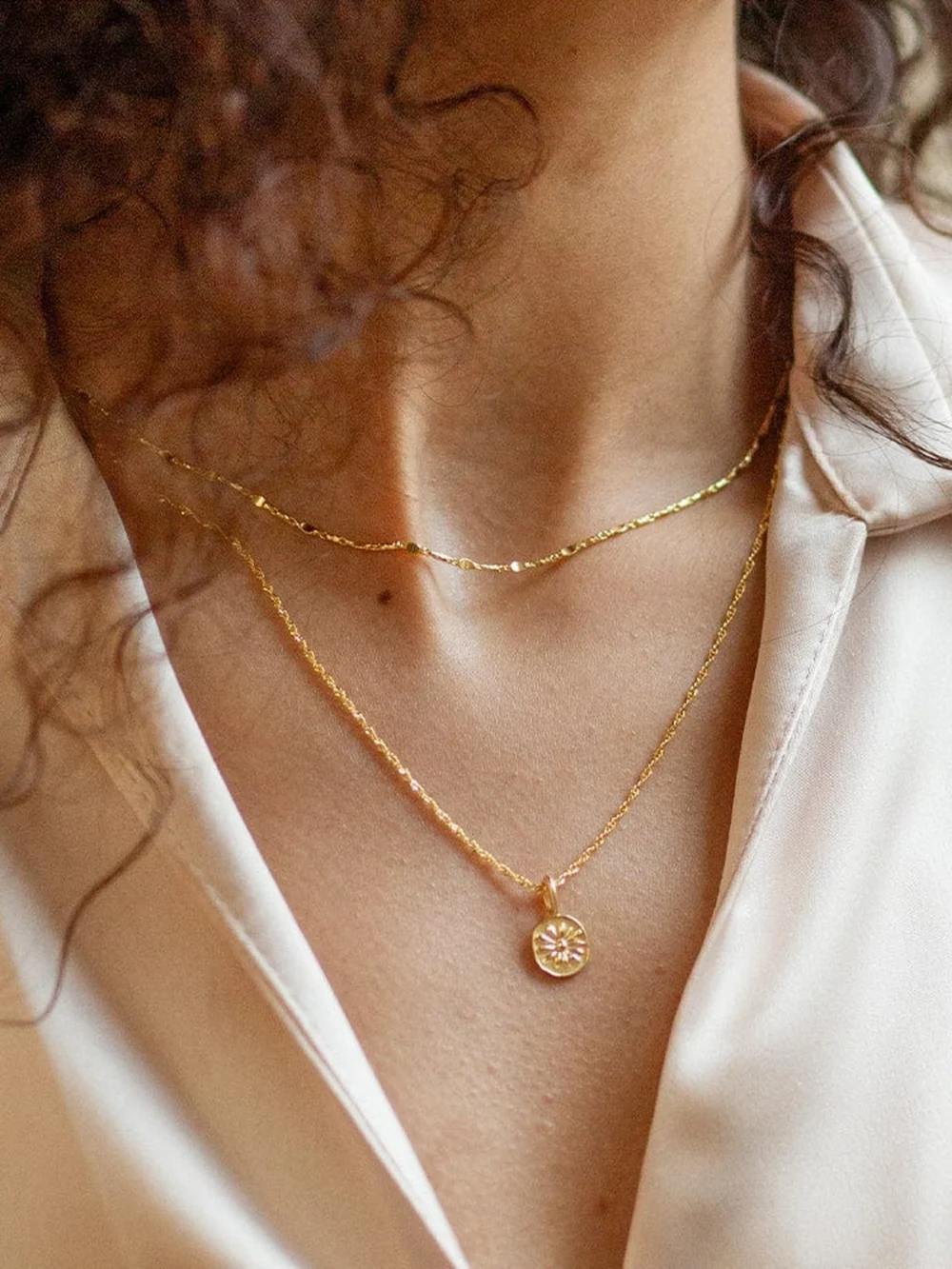 Daisy London Daisy Twist Necklace Layering Set 18ct Gold Plate, view 2