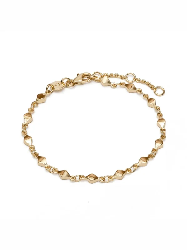 Daisy London Diamond Disc Chain Bracelet 18ct Gold Plate