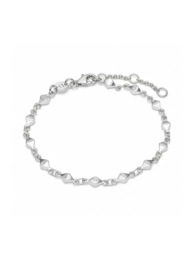 Daisy London Diamond Disc Chain Bracelet Silver Plate