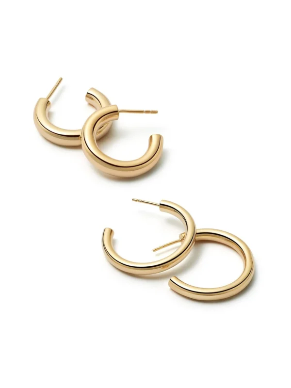 Daisy London Double Bold Earring Stack 18ct Gold Plate