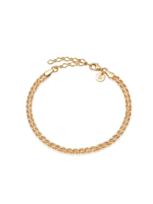 Daisy London Double Rope Chain Bracelet 18ct Gold Plate