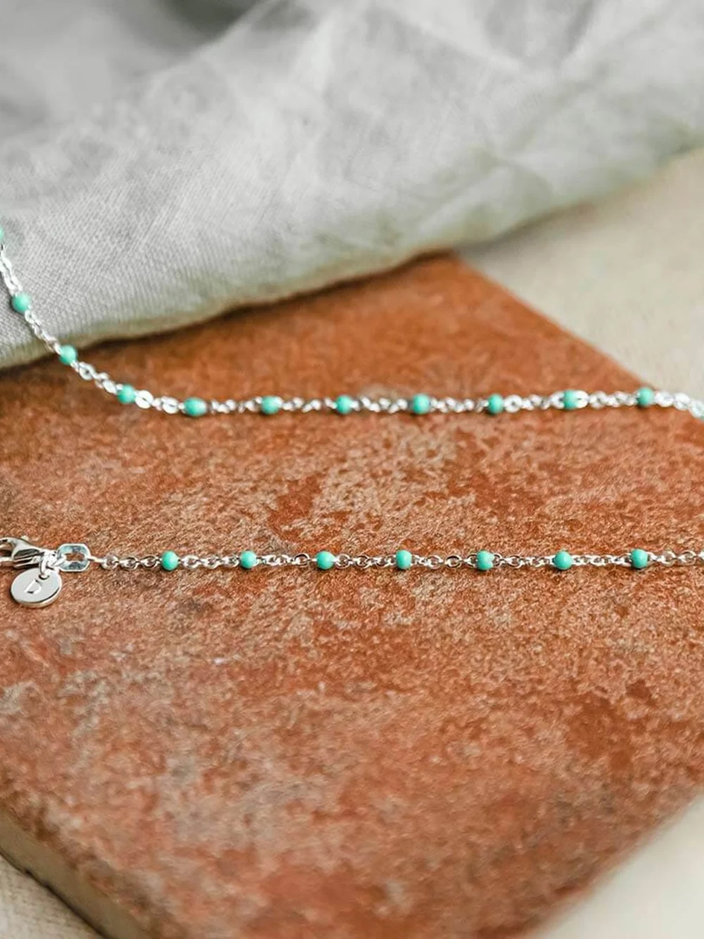 Daisy London Enamel Beaded Necklace Sterling Silver, view 3