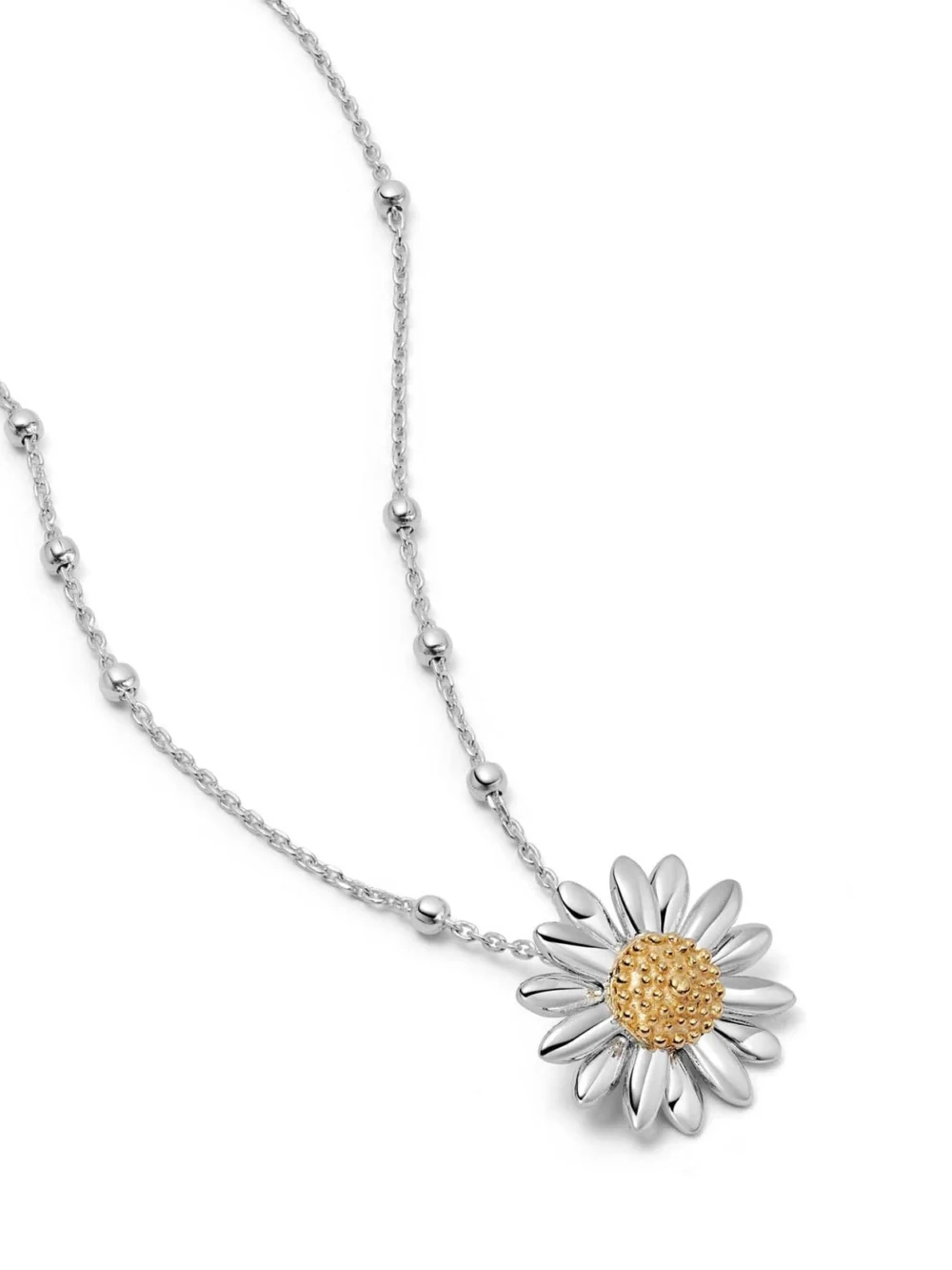 Daisy London English Daisy Bobble Necklace Sterling Silver
