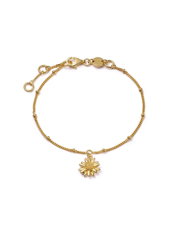 Daisy London English Daisy Drop Bobble Bracelet 18ct Gold Plate