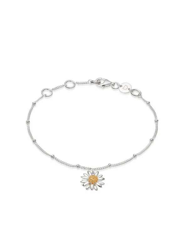 Daisy London English Daisy Drop Bobble Bracelet Sterling Silver