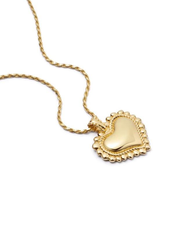 Daisy London Engravable Bobble Heart Necklace 18ct Gold Plate