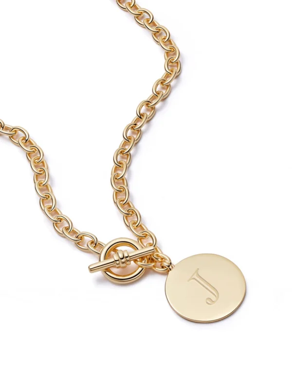 Daisy London Engravable Medallion Necklace 18ct Gold Plate