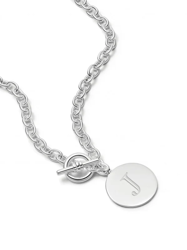 Daisy London Engravable Medallion Necklace Sterling Silver