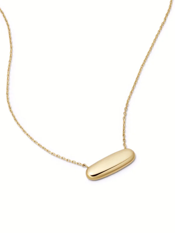 Daisy London Engravable Pebble Necklace 9ct Solid Gold