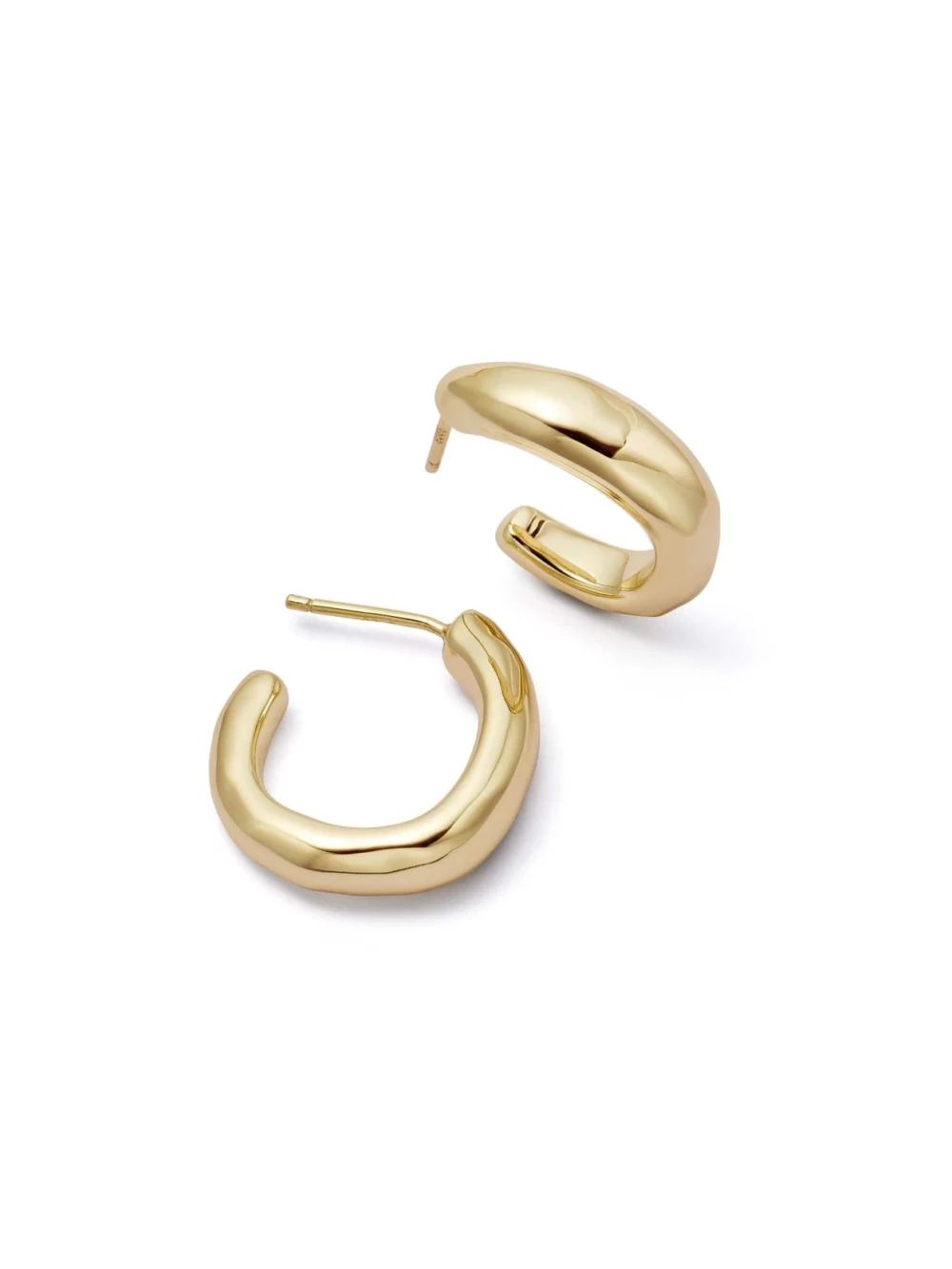 Daisy London Estée Lalonde Chunky Organic Hoop Earrings 18ct Gold Plate