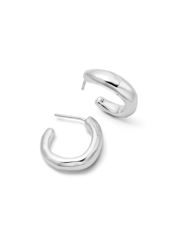 Daisy London Estée Lalonde Chunky Organic Hoop Earrings Sterling Silver