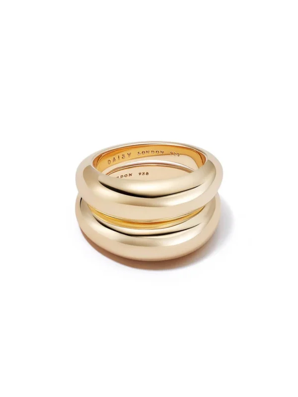 Daisy London Estée Lalonde Duo Dome Layering Set 18ct Gold Plate