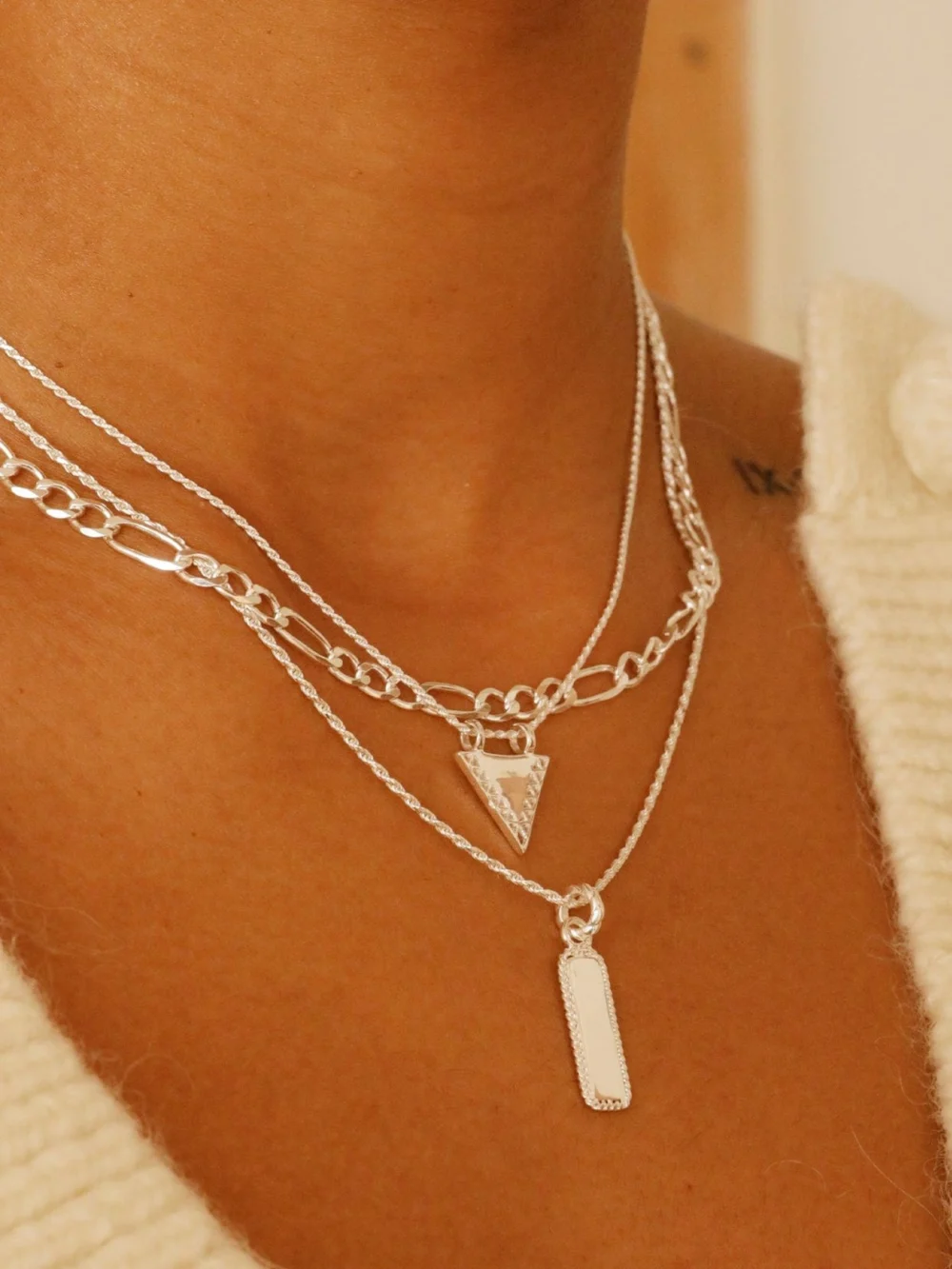 Daisy London Estée Lalonde Figaro Chain Necklace Sterling Silver, view 2