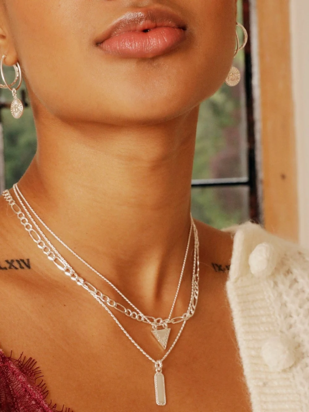 Daisy London Estée Lalonde Figaro Chain Necklace Sterling Silver, view 5