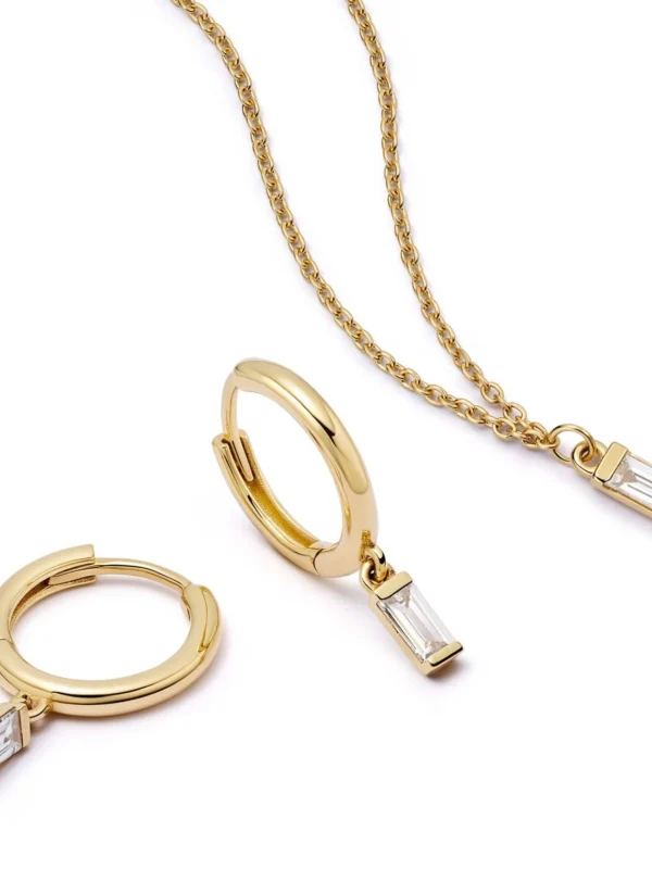 Daisy London Estée Lalonde Fine Baguette Diamond Layering Set 14ct Solid Gold