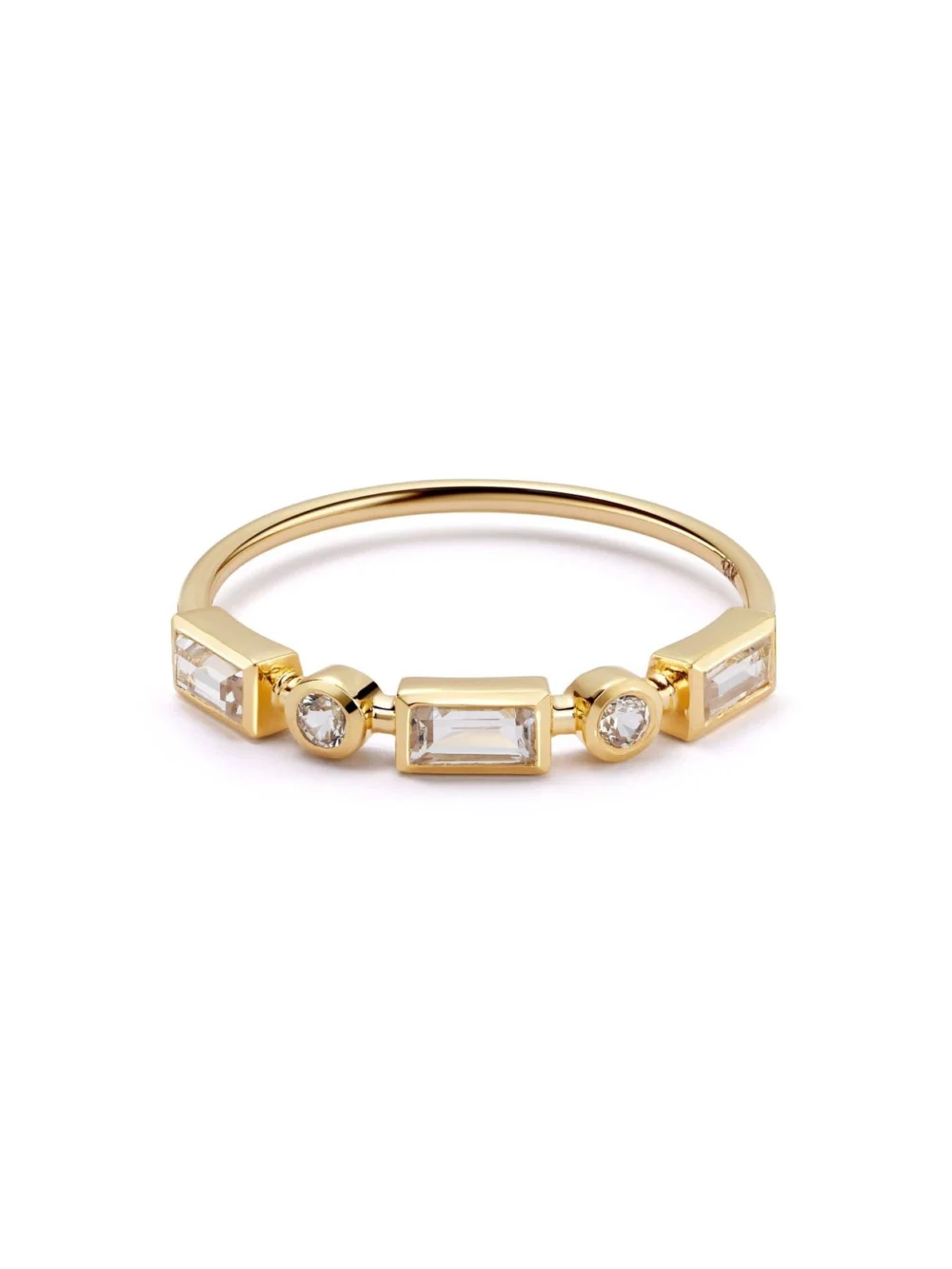 Daisy London Estée Lalonde Fine Baguette Sapphire Ring 14ct Solid Gold