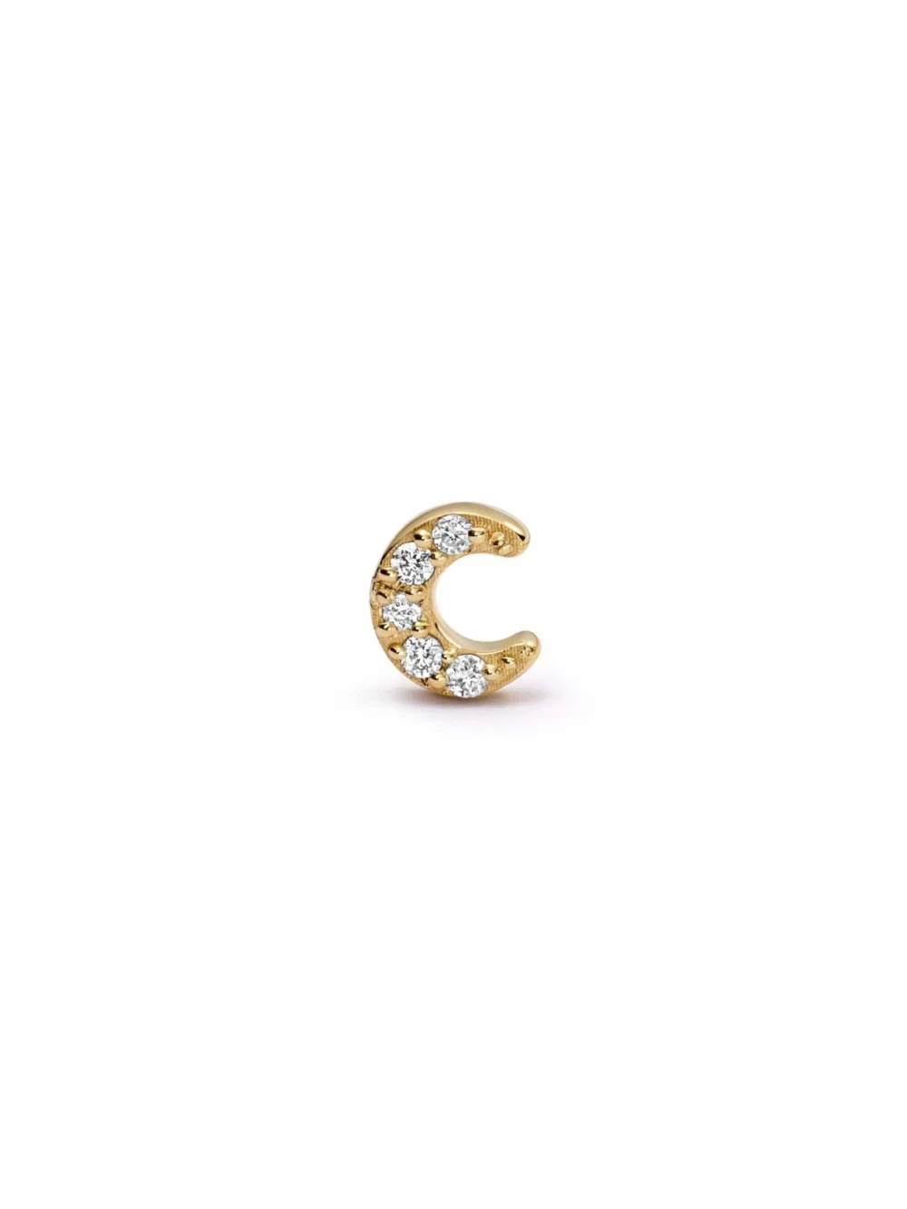 Daisy London Estée Lalonde Fine Diamond Moon Stud Earring 14ct Solid Gold