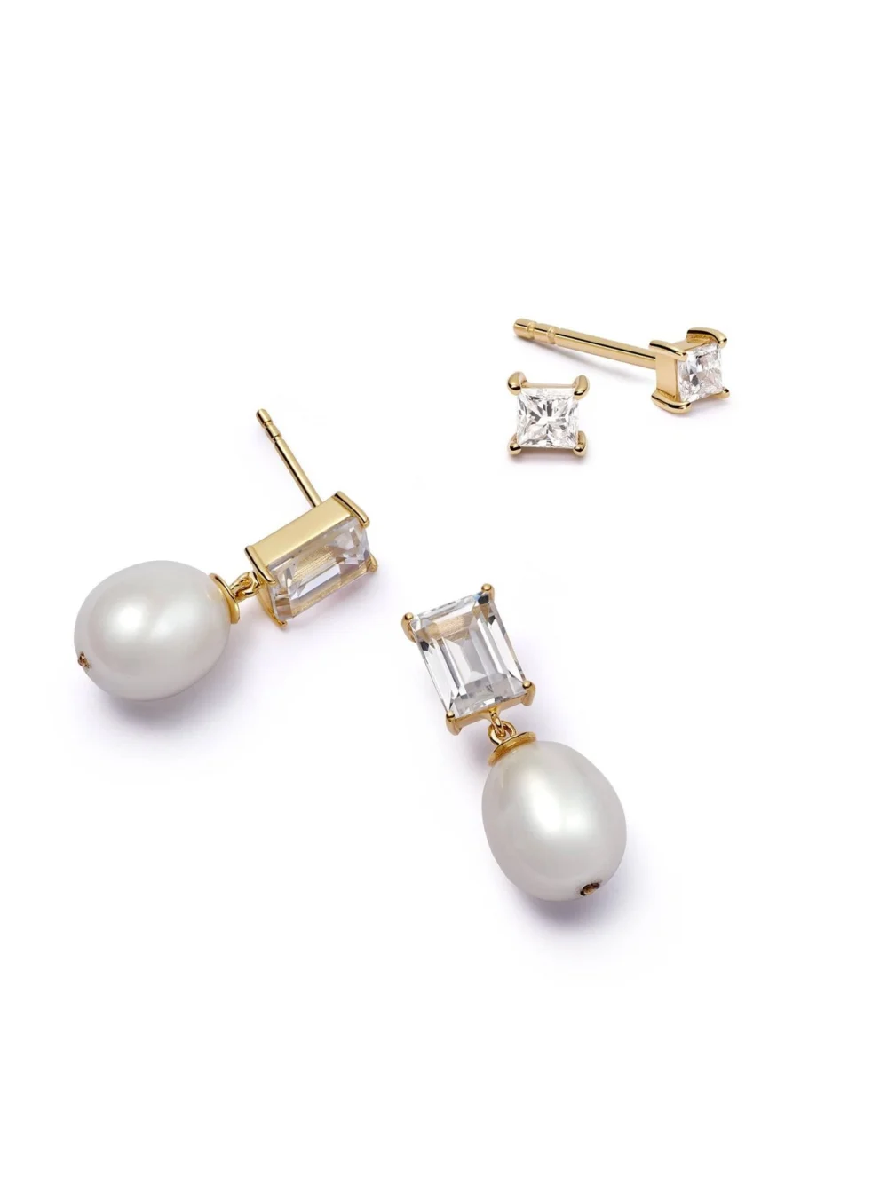 Daisy London Estée Lalonde Fine Diamond, Sapphire and Pearl Earring Stack 14ct Solid Gold