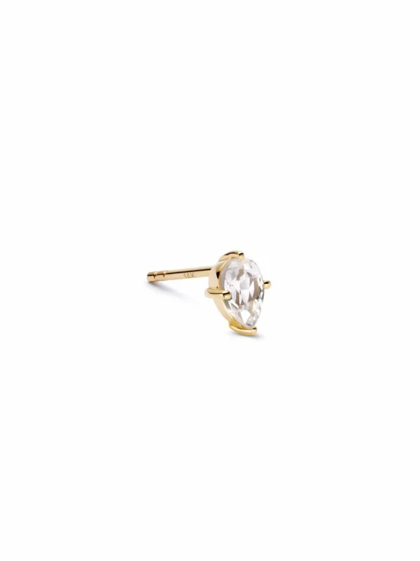 Daisy London Estée Lalonde Fine Pear Sapphire Single Stud Earring 14ct Solid Gold