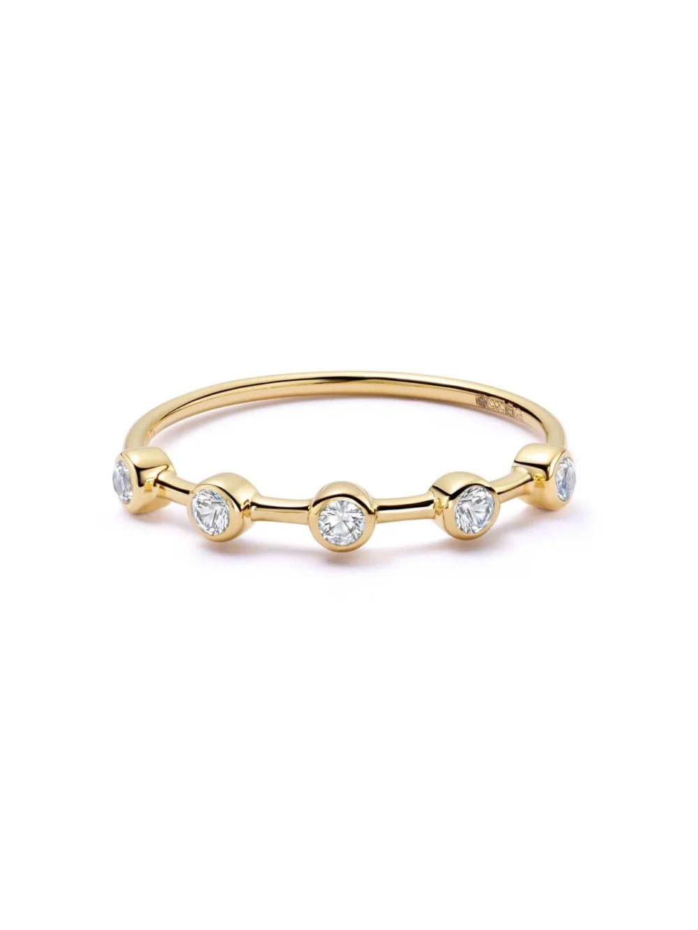 Daisy London Estée Lalonde Fine Round Sapphire Ring 14ct Solid Gold
