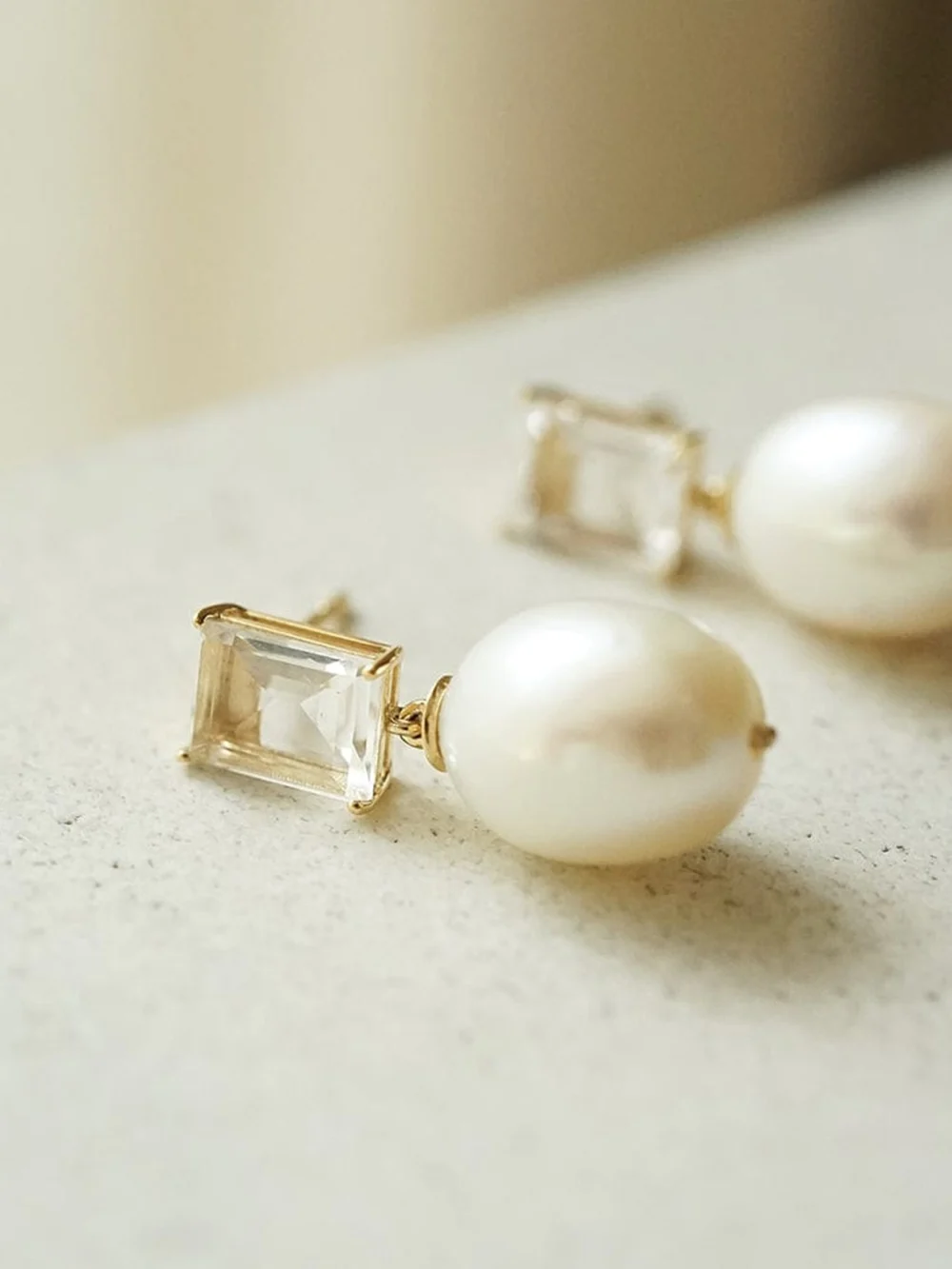Daisy London Estée Lalonde Fine Sapphire & Pearl Drop Earrings 14ct Solid Gold, view 5