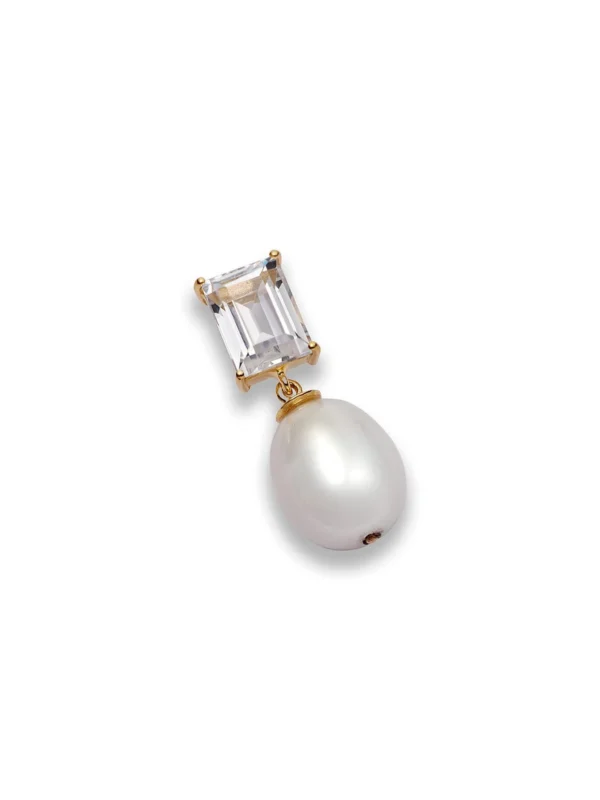 Daisy London Estée Lalonde Fine Sapphire & Pearl Single Drop Earring 14ct Solid Gold