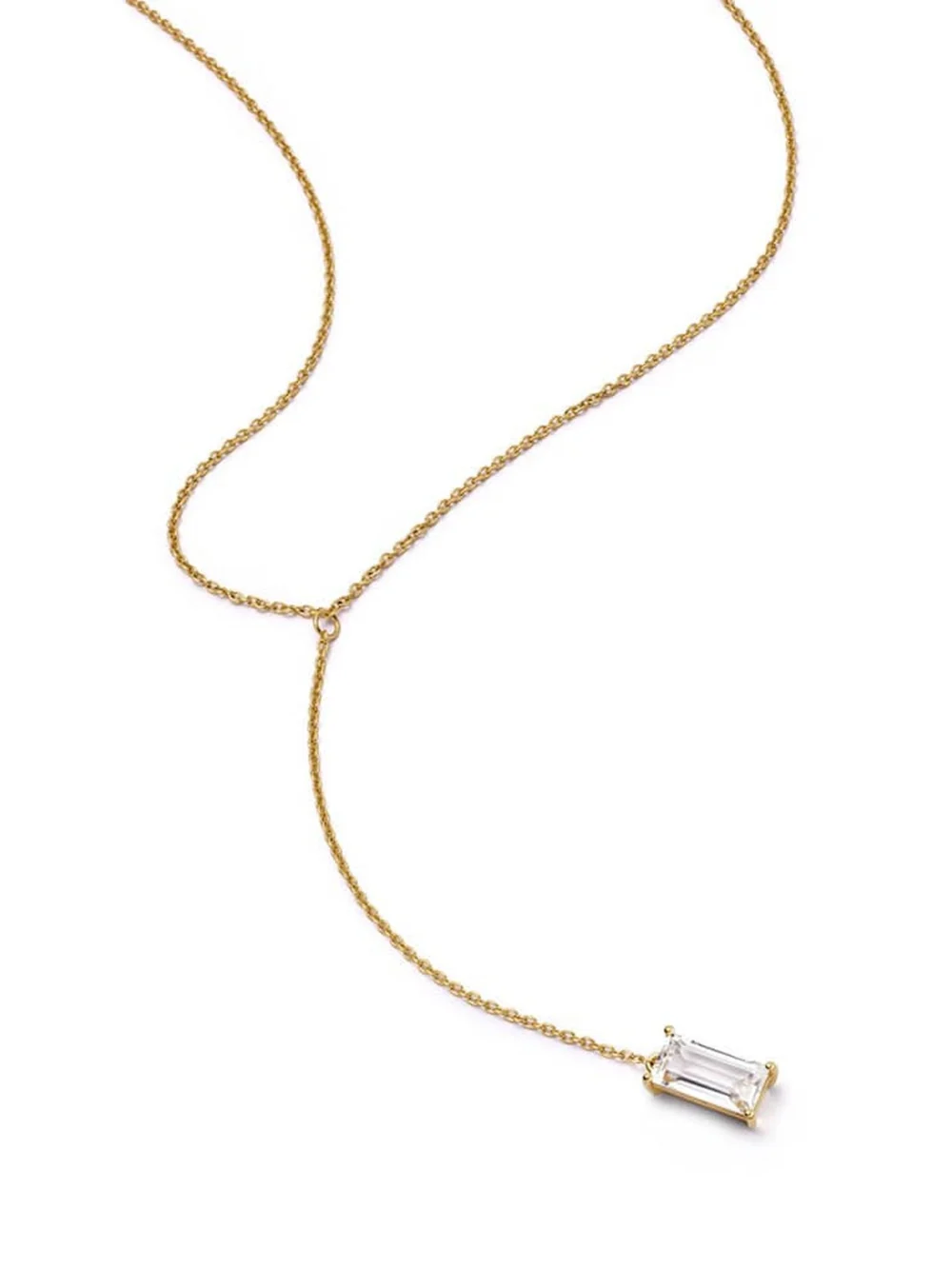 Daisy London Estée Lalonde Fine Sapphire Lariat Necklace 14ct Solid Gold