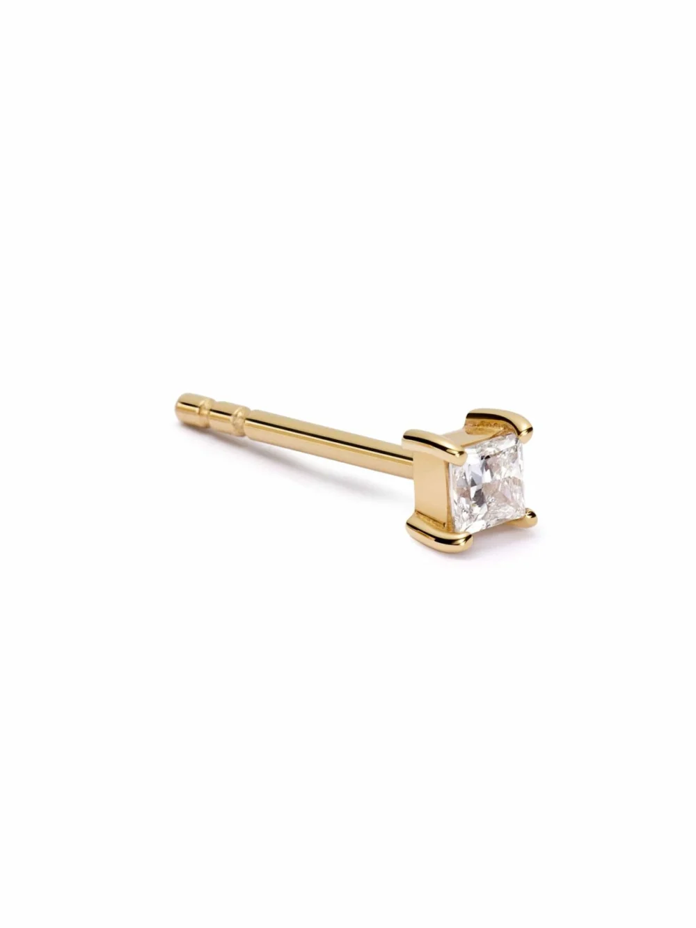 Daisy London Estée Lalonde Fine Square Diamond Single Stud Earring 14ct Solid Gold