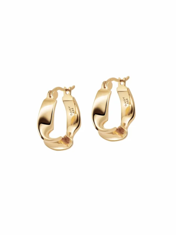 Daisy London Estée Lalonde Flow Hoop Earrings 18ct Gold Plate