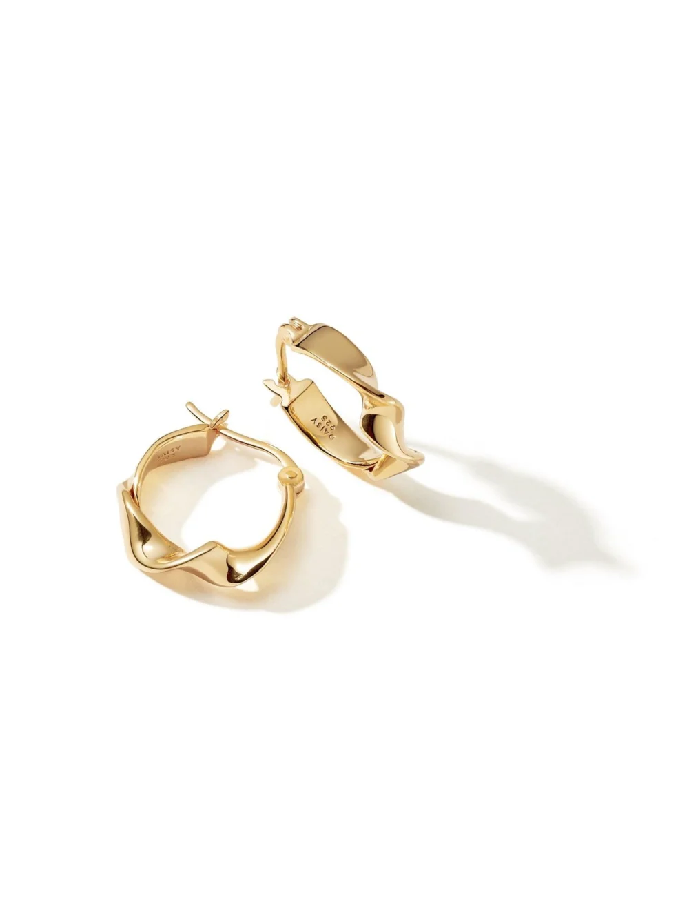 Daisy London Estée Lalonde Flow Hoop Earrings 18ct Gold Plate, view 5