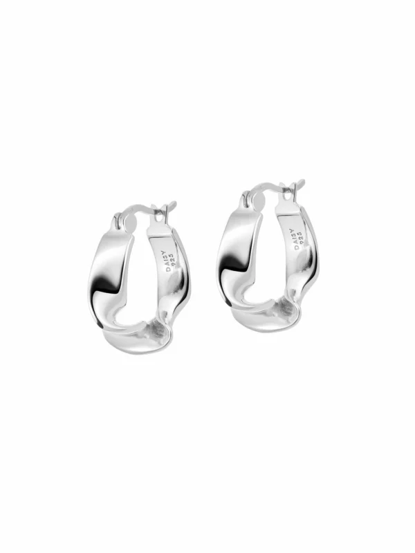 Daisy London Estée Lalonde Flow Hoop Earrings Sterling Silver