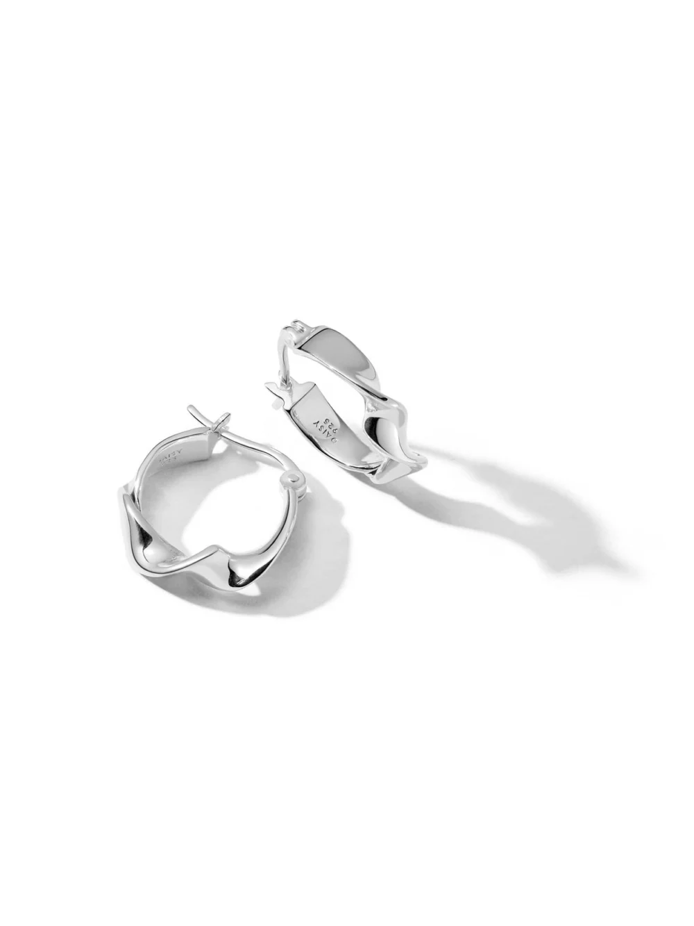 Daisy London Estée Lalonde Flow Hoop Earrings Sterling Silver, view 5
