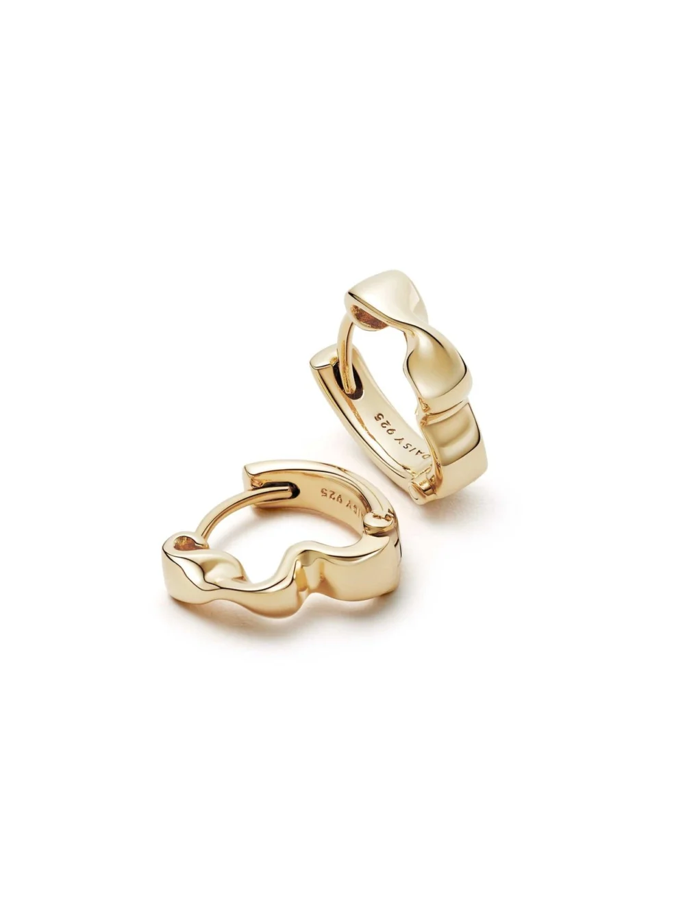 Daisy London Estée Lalonde Flow Huggie Hoop Earrings 18ct Gold Plate