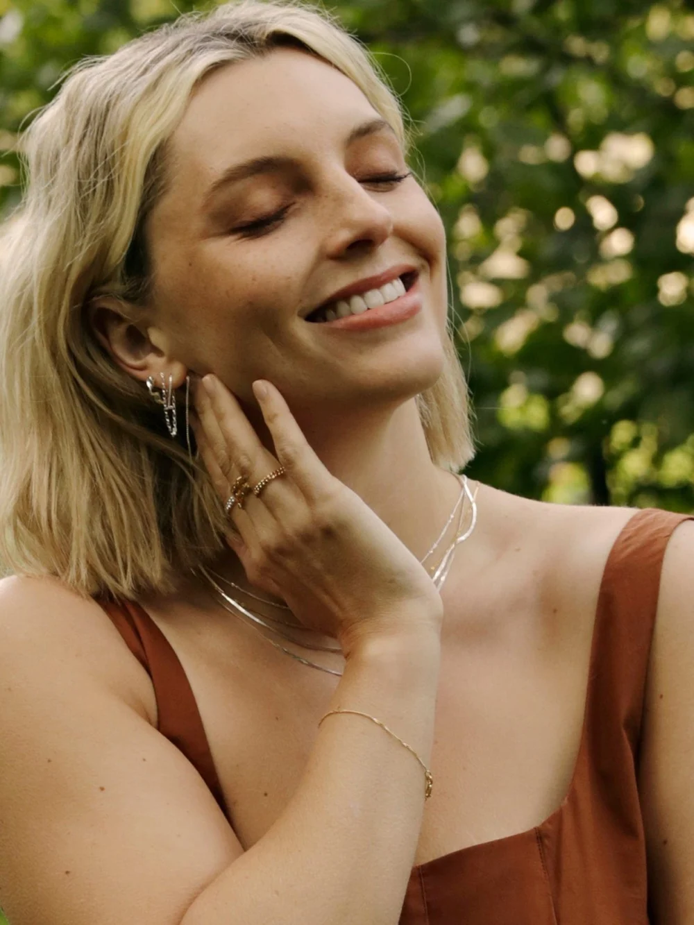 Daisy London Estée Lalonde Flow Huggie Hoop Earrings Sterling Silver, view 3