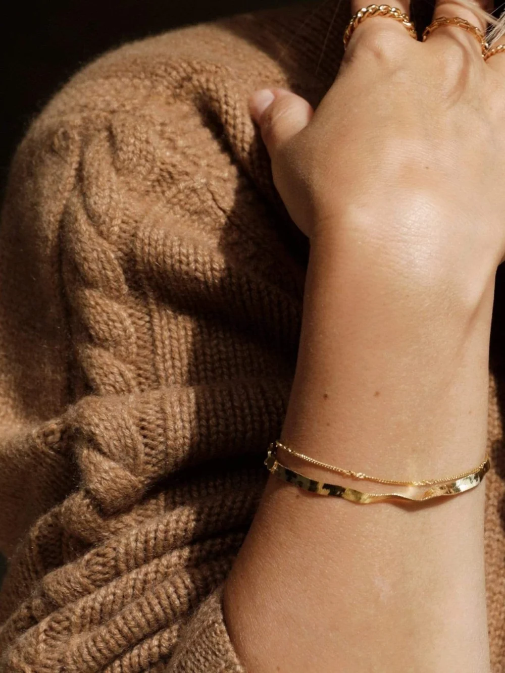 Daisy London Estée Lalonde Forever Chain Bracelet 18ct Gold Plate, view 4