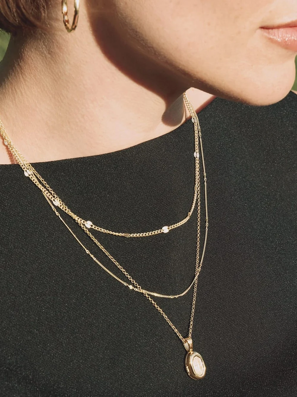 Daisy London Estée Lalonde Forever Chain Necklace 18ct Gold Plate, view 2
