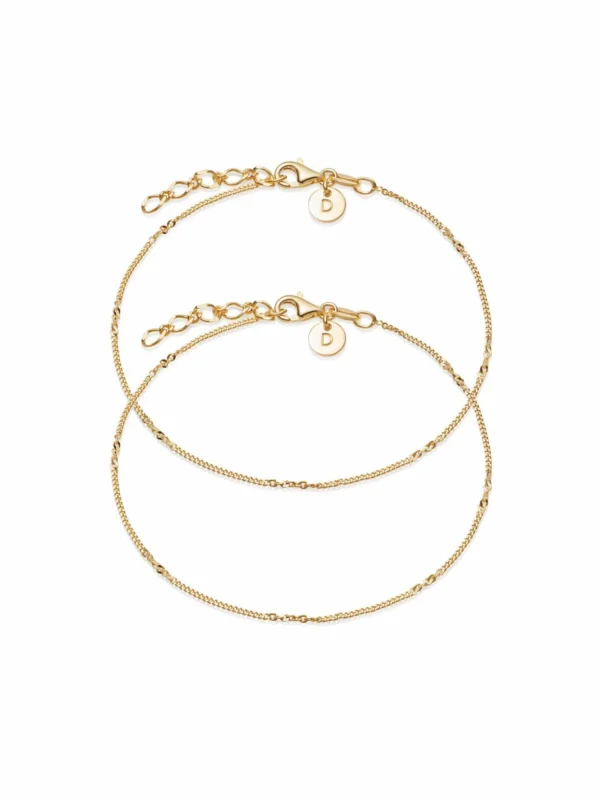 Daisy London Estée Lalonde Forever Friendship Bracelet Stack 18ct Gold Plate